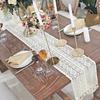 Nordic Crochet Lace Table Runner With Tassel Hollow Tablecloth Romance Wedding Party Table Protector Cover Table Cloth