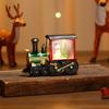 Festival Glowing Christmas Train Figurine Christmas Light Up Miniature Train Scene Ornament for Family Celebration
