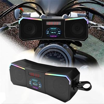 Rugged Off-Road Motorcycle Handlebar-Mounted 12V Stereo System, Wireless Speakers With USB And AUX-In Functions