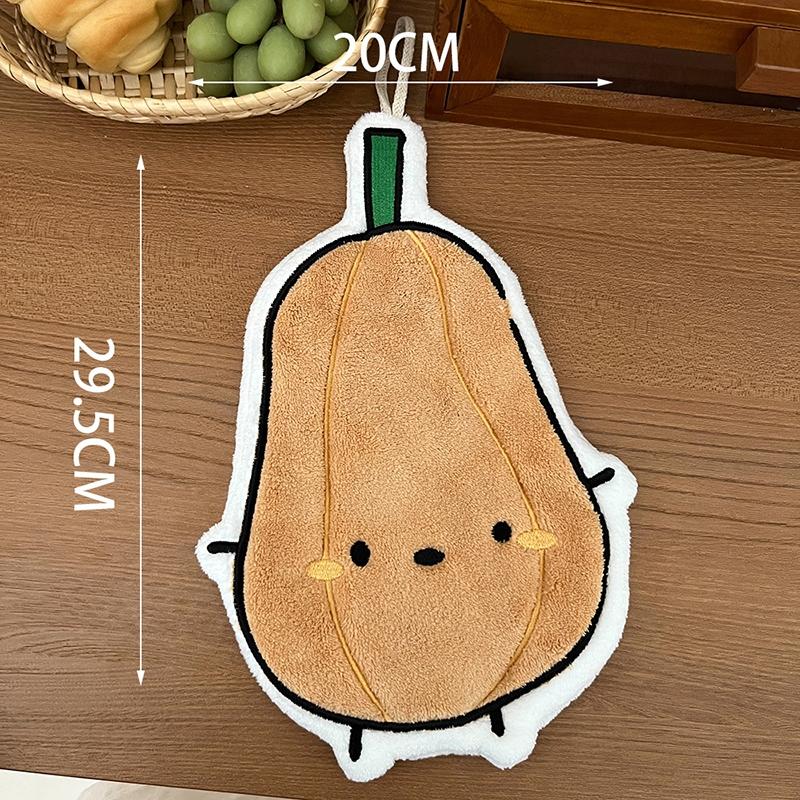 Cartoon Hand Towel Hanging Kitchen Hand Cloth Coral Fleece Bathroom Children Towel Super Absorbent Handkerchief Rag Quick Dry
