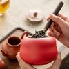 Chinese Persimmon Ceramic Tea Caddy Red Wedding Tea Jar Sealed Container Travel Tea Box Coffee Spice Candy Storage Tank Teaware