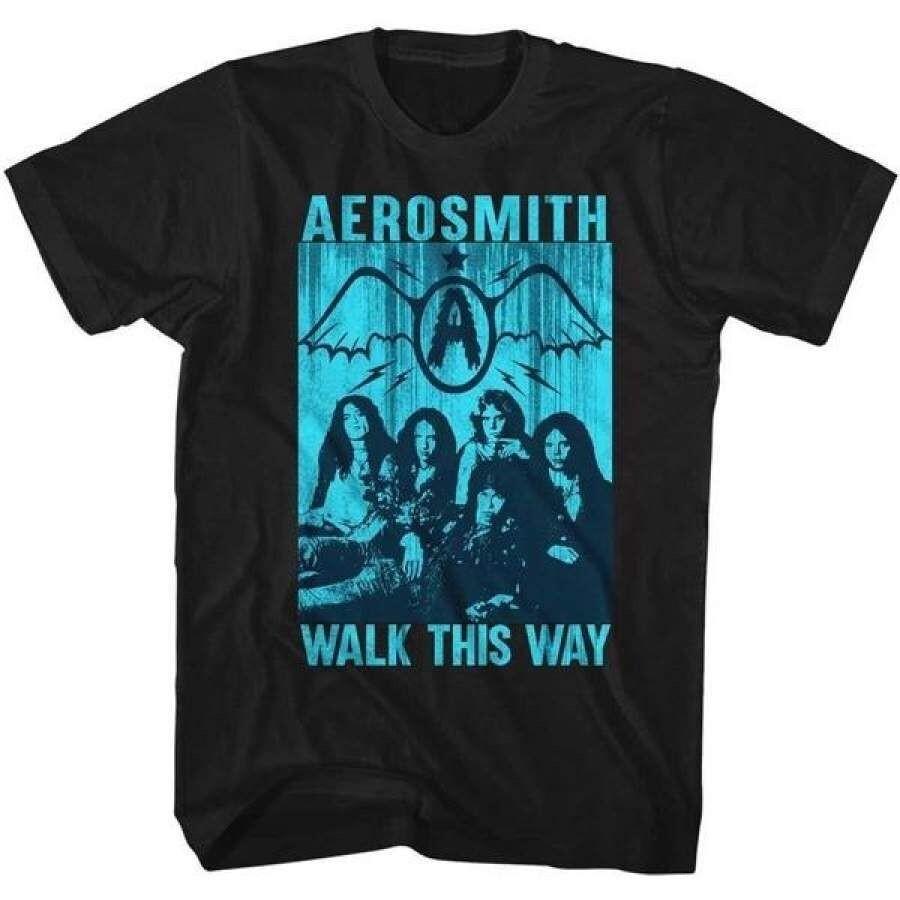 Aerosmith American Rock Band Walk This Way Album Adult Black Shirt Unisex T-Shirt L