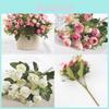 Small Fresh Faux Camellia Sp Rose Bud Wedding Decor Floral Arrangement For Home Or Event
