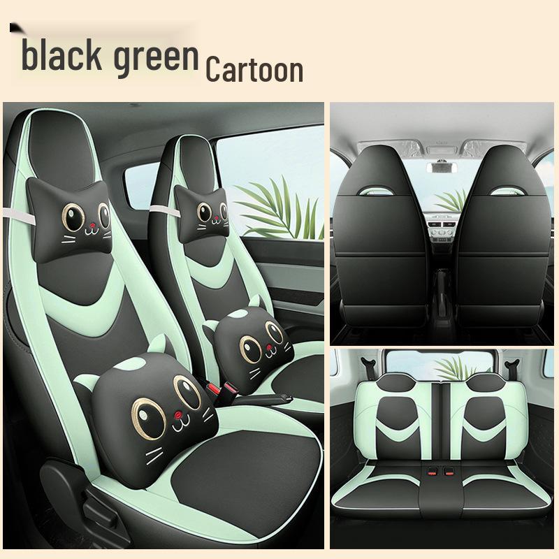 Chery QQ Ice Cream Sundae Electric Car Leather Seat Cover - Cute, Full Wrap, Four Seasons Compatible, 2022 Edition.