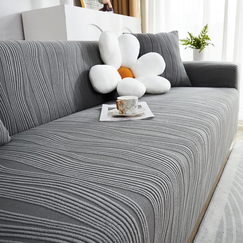 

Universal Jacquard Velvet Sofa Cover - Cat-Scratch Resistant, All-Season, One-Piece Design Dark Gray