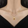 Crown Projection Stone Minimalist Wind Stove Real Gold Necklace Female Collarbone Chain Accessories