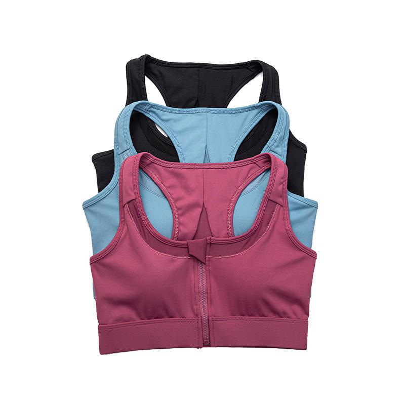 Zipper Shockproof Sports Bra: Stylish, Supportive Yoga Underwear for Women with Large Busts