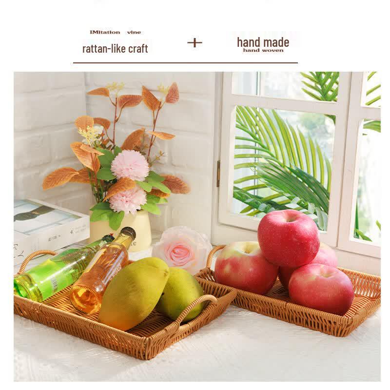 Imitation Rattan Woven Fruit & Snack Storage Basket