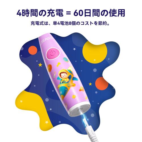 Seago Children's Electric Toothbrush for Toddlers and Elementary School Students Ages 0-6, Includes 8 Replacement Brushes, 2-Minute Timer, DIY Sticker