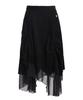 Sekeondeusolteu Salt Shirred Layered Skirt (Black)