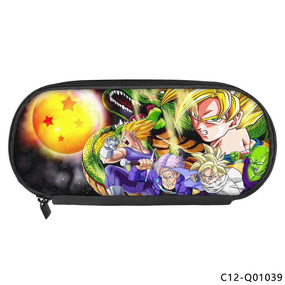 Dragon Ball Printed Polyester Pencil Case Student Stationery Box Portable Pencil Case Multifunctional Storage Bag