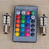 2 Stück 1156 BA15S P21W 382 27SMD 5050 RGB LED Rückfahrlicht Bremslicht Tagfahrlicht Rücklicht Lampen Birnen mit Fernbedienung DC 12V 5W Universal