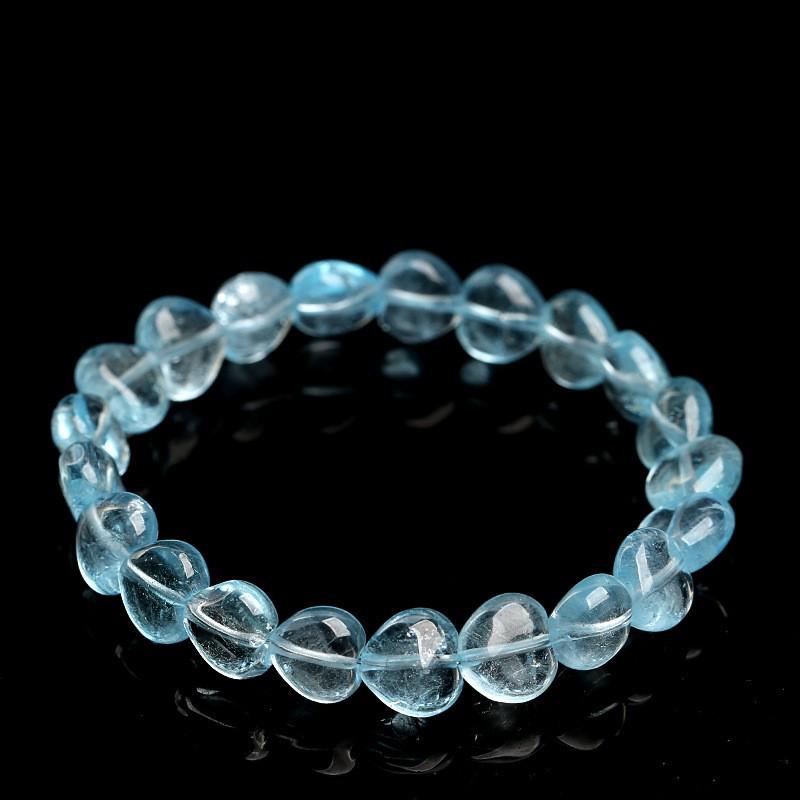 Hongxirui Kristall Natürlicher Blauer Topas Herzförmiges Armband