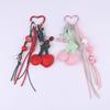Personality Cherry Keychain Cute Sweet Leather Fruits Keyring Car Key Holder Bag Pendant Decoration Girls Gifts