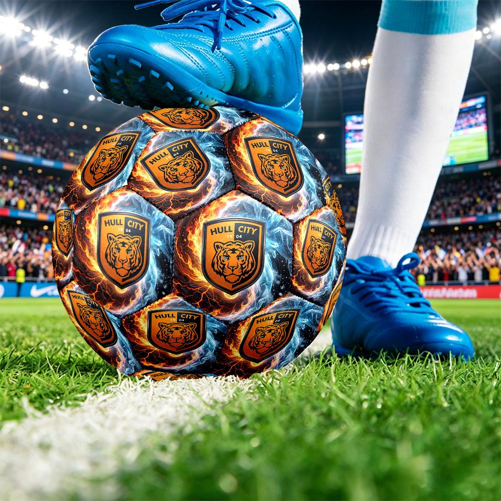 Hull City FootballPrinted Size 5 Soccer Bl, Anti Slip Adult Match Football Souvenir for Football Fans