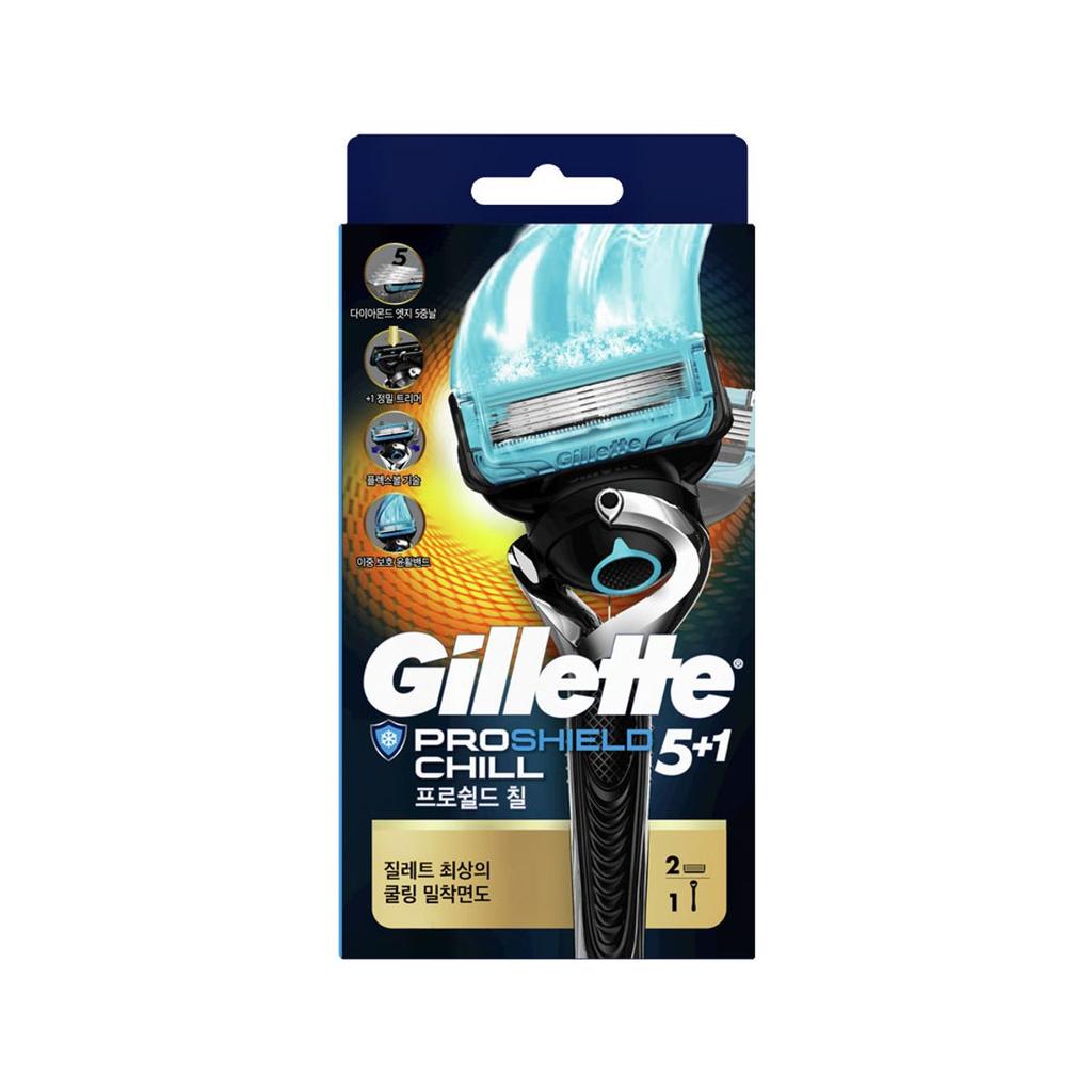 Manico Rasoi Manuali ProShield Chill (1 pacco) + Lame da rasoio (2 pacchi)