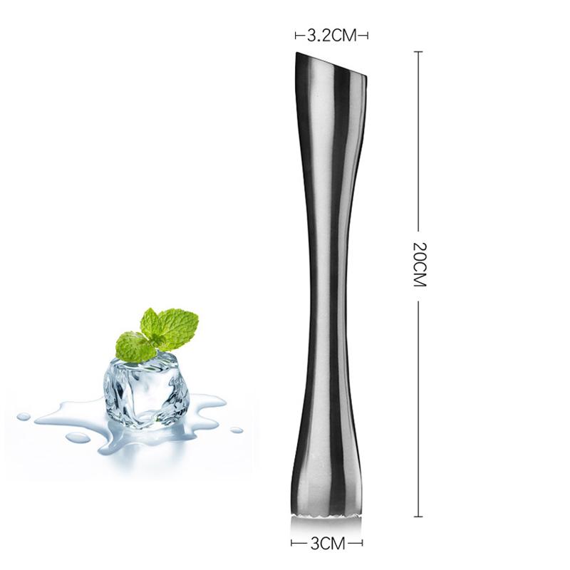 Stainless Steel Cocktail Muddler Fruit Ice Crusher Bartender Tools Professional Bar Supply Accessories for Cocktail Mojito Herbs
