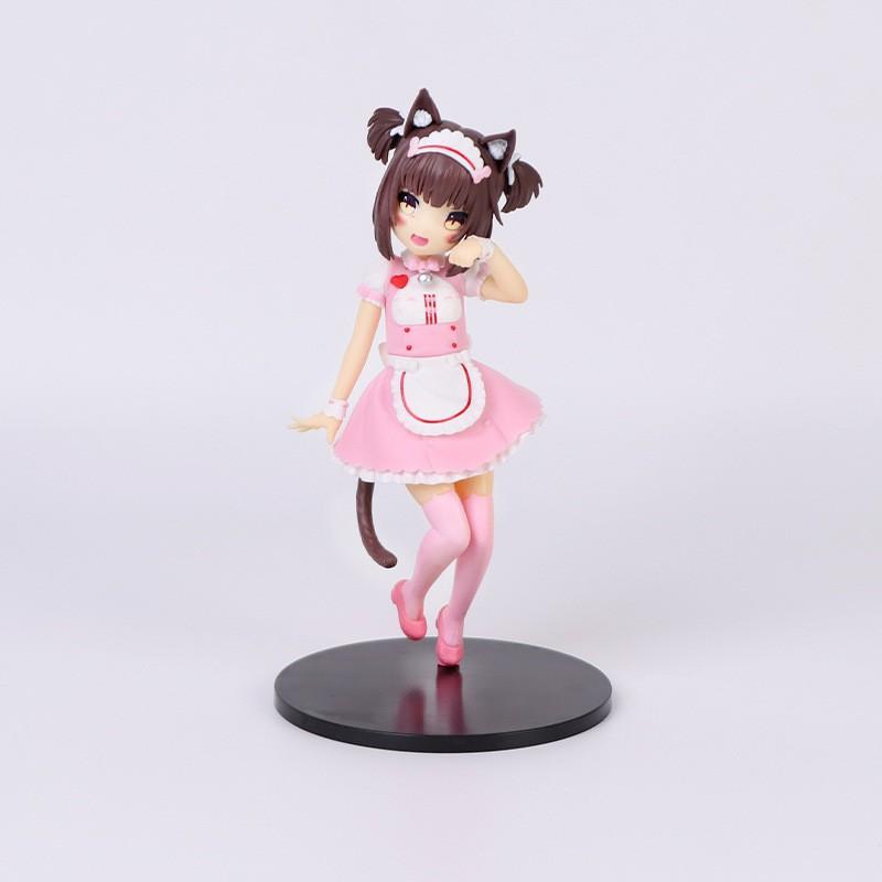 

2pcs 18cm nekopara anime figure kawaii girl chocolate cute action maid vanilla figurine collection model doll toys gifts Articulated Detailed Movable