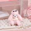 Cute Glasses Poodle Keychain, Fluffy Dog Plush Toy for Bag, Small Stuffed Animal Keyring for Backpack Purse Car Keys Accessories