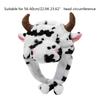 Kawaii Cow Hat Plush Cute Animal Cartoon Headgear Gift Windproof Warm Hat Dress Up Plush Halloween Cospaly Props