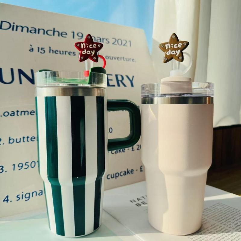 Cute Star Straw Cap Suitable for Stanley Tumbler Cup 10mm Silicone Straw Plug Cover Heat-resistant Dust-proof Cup Accessories
