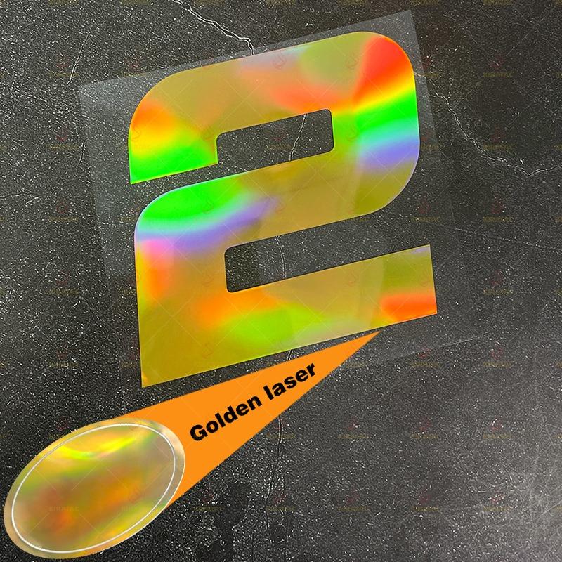 1 Stück Gold Laser Motorrad Nummernaufkleber für Umbau Motorrad Kraftstofftank Helm Kotflügel Autoscheiben Wasserdichte Vinyl Aufkleber