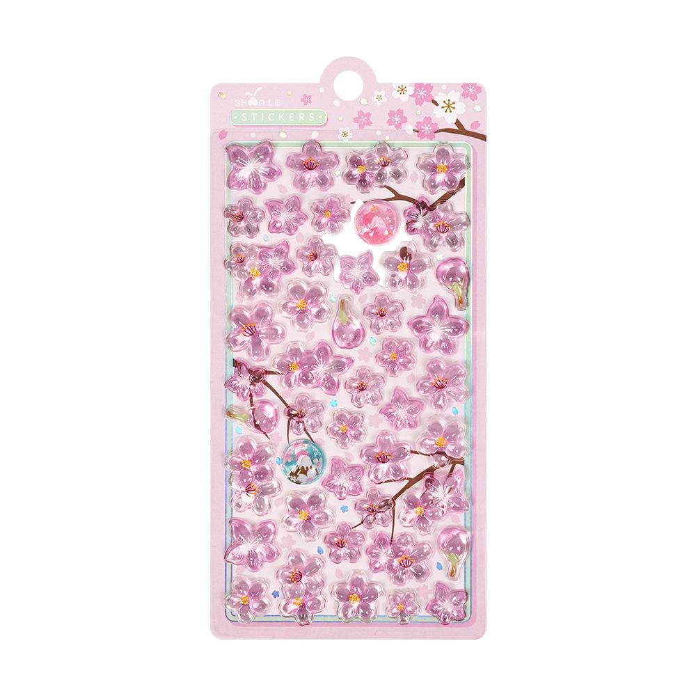 Cherry Blossom Petal Sakura Drop 3D Relief Stickers Scrapbooking DIY Journaling Stationery Diary Decor School Cute Stickers
