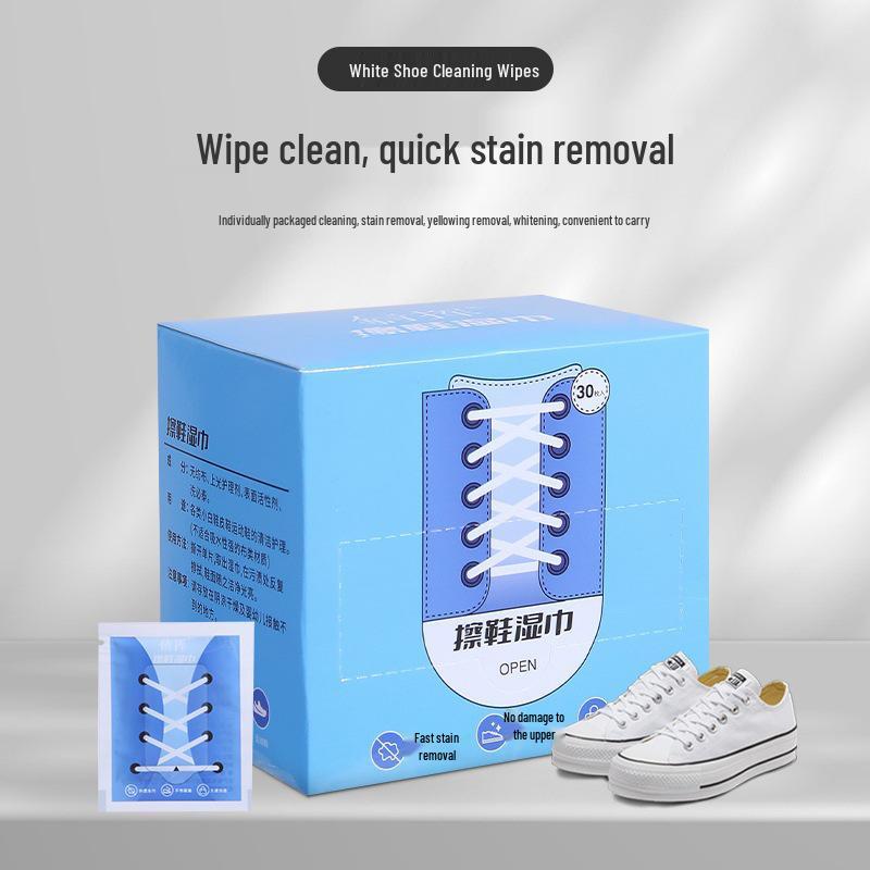 Shoe Cleaning & Polishing Wipes for Stain & Yellowing Removal - Travel-Friendly & Disposable for White Shoes
