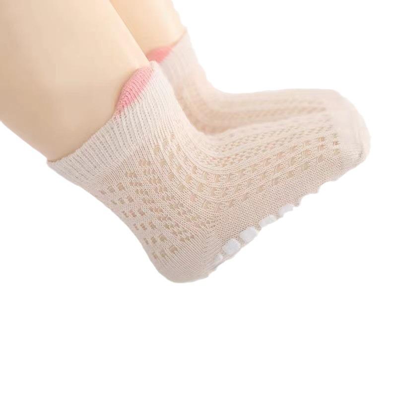 Baby Non-Slip Mesh Socks - Breathable Cotton Summer & Spring Toddler Short Socks