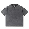 T-shirt da uomo in cotone a girocollo a maniche corte, vestibilità larga, lavata all'acqua, T-shirt base americana da uomo per la primavera