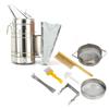 Beekeeping Starter Set Bee Brush Scraper Frame Clip Beehive Smoker Double Mesh Screen Water Feeder