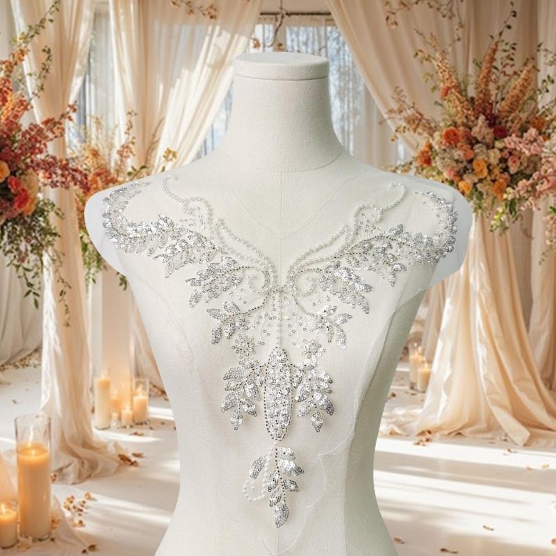 Multi Purpose Embroidered Wedding Collar Accessory High Quality Sequins Versatile For DIY Fashion
