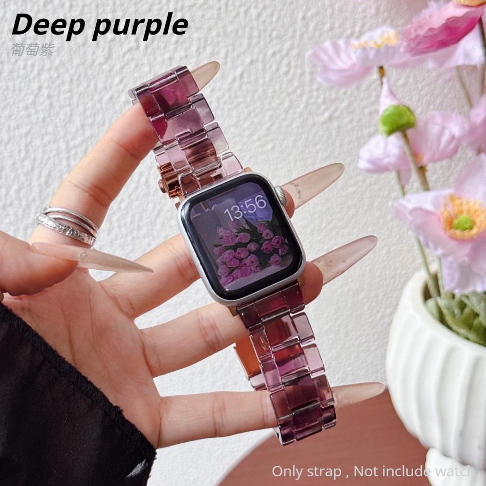 Colorful Lightweight Resin Strap for Apple Watch Ultra 49 46 45 44 42-38mm Elegant Women's Watch Band for Iwatch S11/10/9/8/SE-1