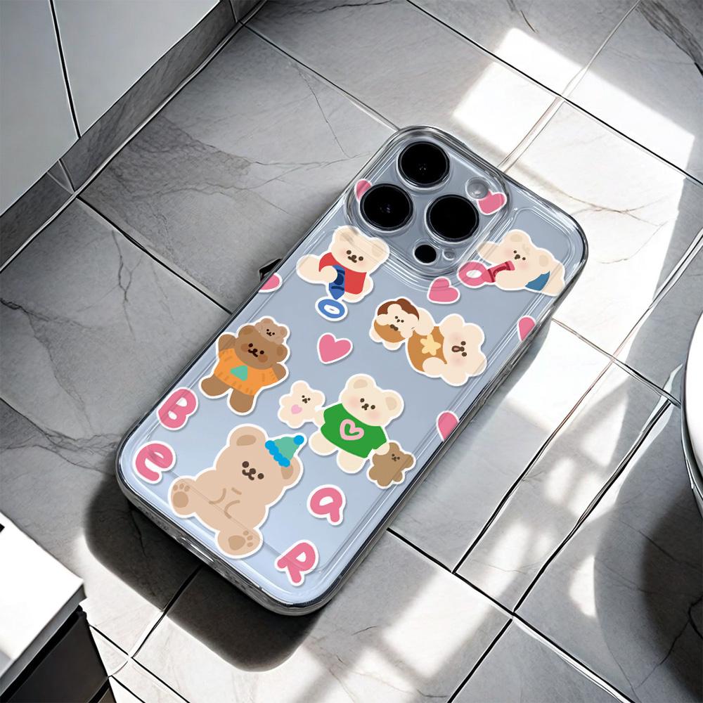 Panda English Luxury Soft Phone Case For iPhone 15 14 13 12 11 Pro Max X XS Max XR 7 8 Plus SE 2020 Case Cover Funda Coque