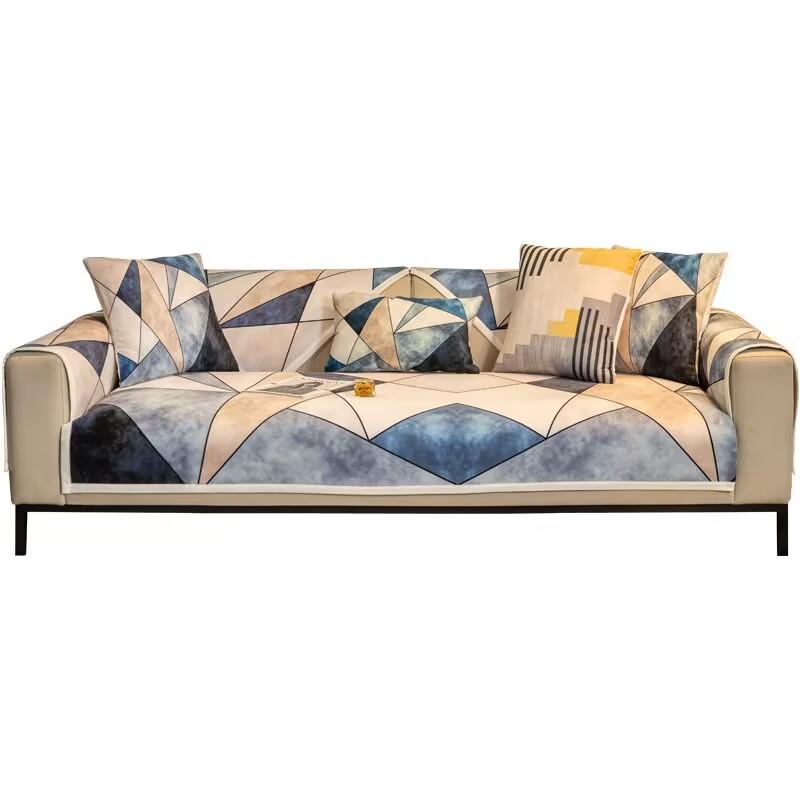 Geometric lines Sofa Cover Cushion Stripe Four Season Sofa Armchair Backrest Towel Non Slip Couch Luxurious 3 Seater Sofa Cover