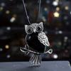 1pc JXMYBA Artificial Crystal Owl Pendant Necklace, Amethyst Rose Quartz Faux Gemstone Lucky Jewelry, Women'S Handmade Stone Pendant with Artificial F