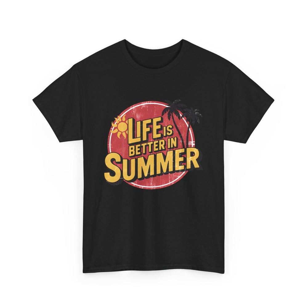 

Beach Vibes T-Shirt | Summer Ocean Waves Tee | Retro Life is better in summer S