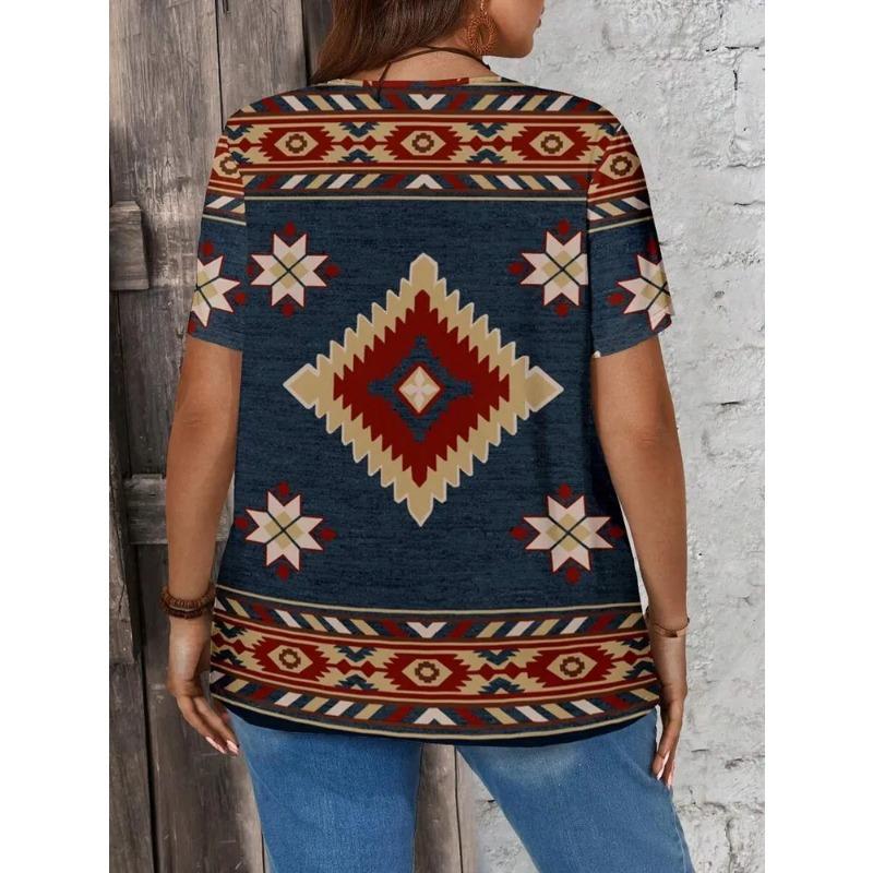 Summer Women's T Shirt Print Casual Short Sleeve 3d T Shirts Fashion Streetwear V Neck Pullover Female Clothing Shirt