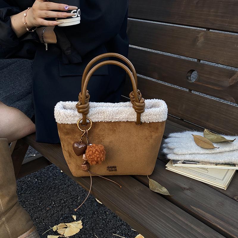 

Ретро Универсальная Женская Сумка-тоут: Легкая, вместительная сумка кроссбоди и на плечо для осенне-зимних поездок на работу One Size коричневый