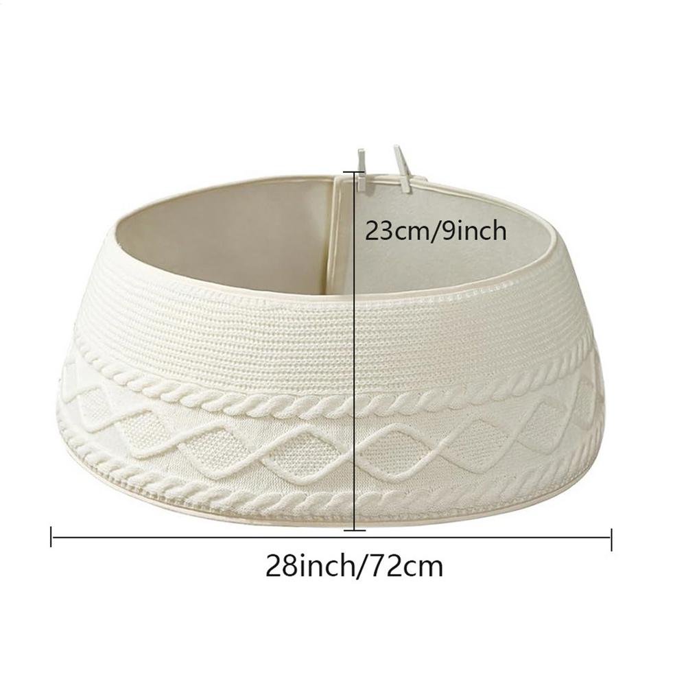 

Christmas Tree Collar Cream Chunky Cable Knit Ring for Artificial Trees Holiday Home Decor Seasonal Festive Party Decorations білий