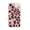 Popular pink plush leopard print mobile phone case iPhone16 high-value glass case Apple 17 women's hard case
