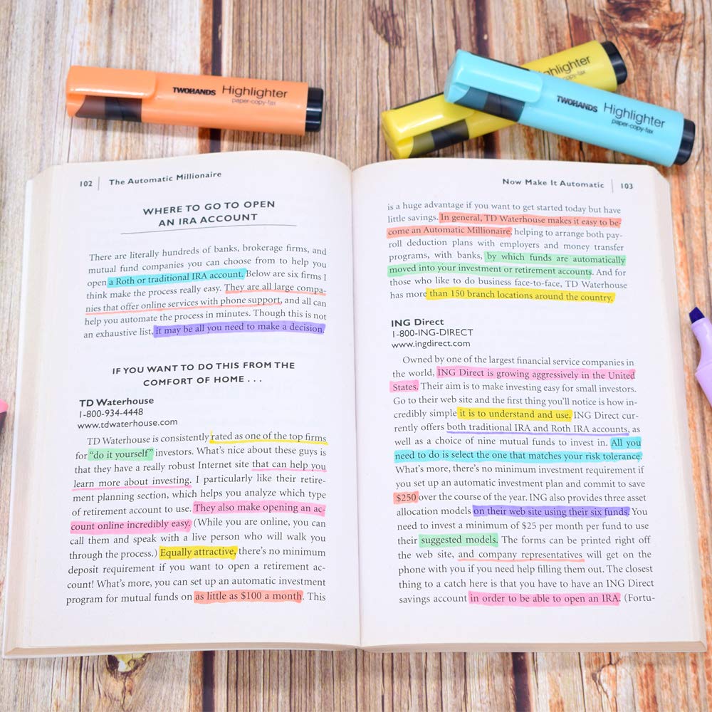 TWOHANDS Highlighter Pen, Light Color, Large Capacity, for Extra Long Marks