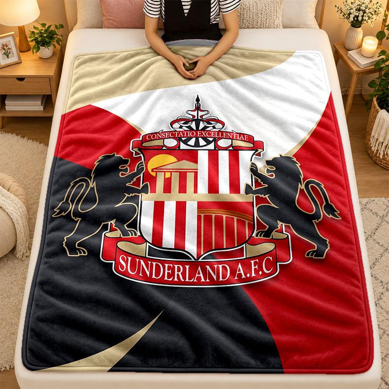 Flannel BlanketSunderland Football Warm Soft Throw Blanket for Indoor Sofa Bed Living Room Use