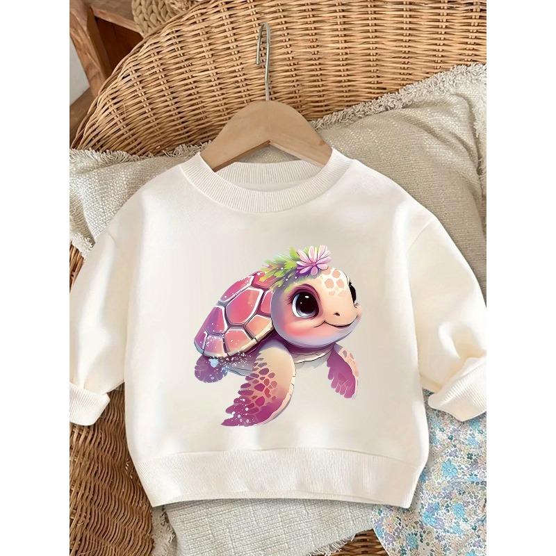 Kids Sweatshirt ,Autumn Wear Children'S Sweatshirt! Exquisite Little Turtle Print, Soft And Comfortable Fabric