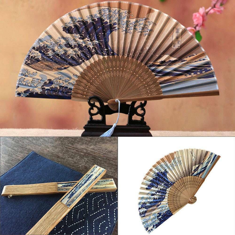 Silk Japanese Style Home Prom Party Gifts Folding Fan Wedding Hand Fan Hand Held Fan