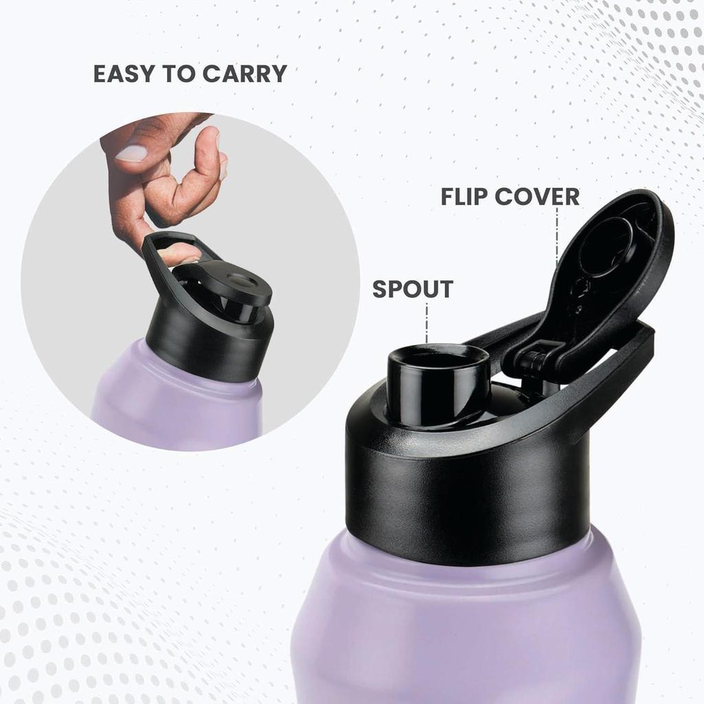 Comet 1000 Stainless Steel Water Bottle 1000 ml, Single Walled, ISI Certified I Leak Proof Lid, Rust Proof I For School, Office, Gym