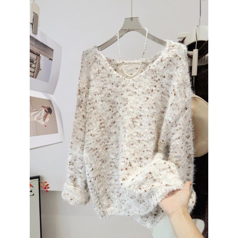 Women's Gentle, Colorful, Lazy Sweaters, Autumn and Winter, High-end Wear, Loose and Soft Knitted Tops