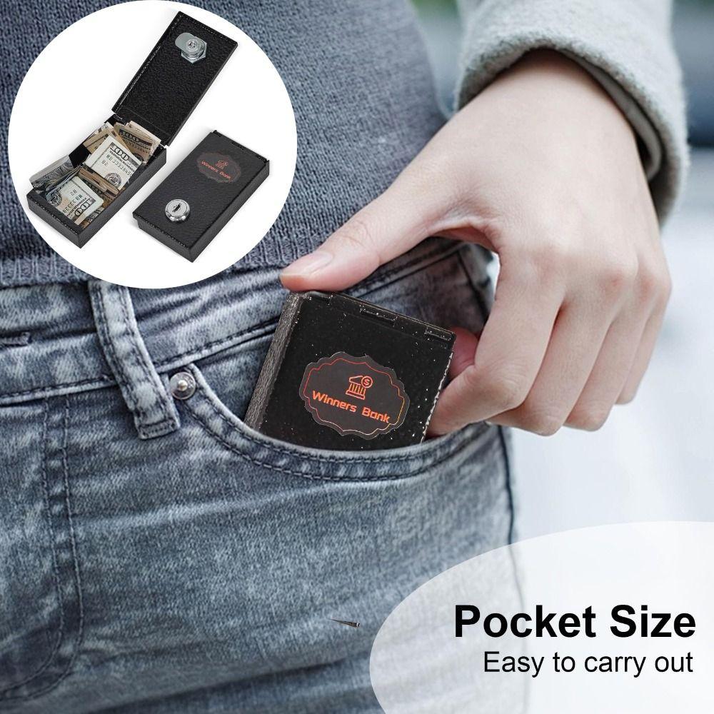 Metal Winner Bank with Key Money Safe New Mini Lock Box