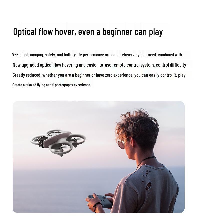 V66 Obstacle-Avoidance 4-Axis Remote Control Drone - Full Protection Toy Aircraft
