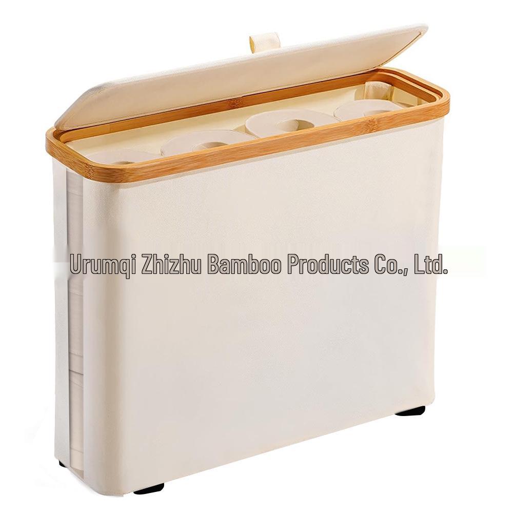 

Японская прозрачная корзина для хранения туалетной бумаги с крышкой - Пыленепроницаемая и нескользящая 45x15x35 cm бежевый